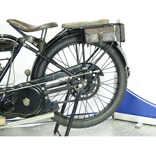 837 - AJS Model B motorcycle. 1921. 350cc
Frame No. Not visible (V5 states 16173)
Engine No. 16173
Runs an... 