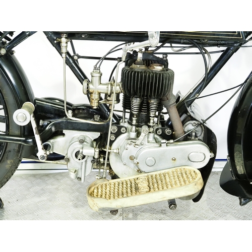 837 - AJS Model B motorcycle. 1921. 350cc
Frame No. Not visible (V5 states 16173)
Engine No. 16173
Runs an... 