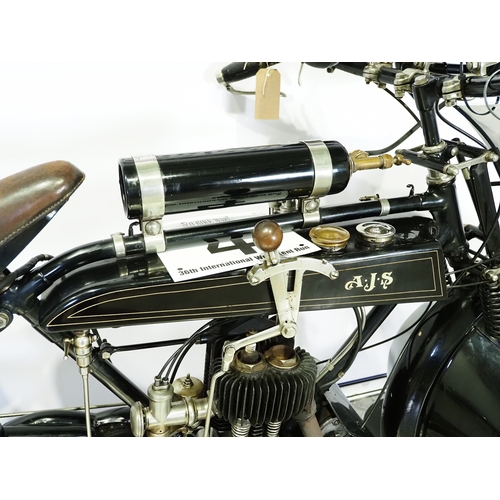 837 - AJS Model B motorcycle. 1921. 350cc
Frame No. Not visible (V5 states 16173)
Engine No. 16173
Runs an... 