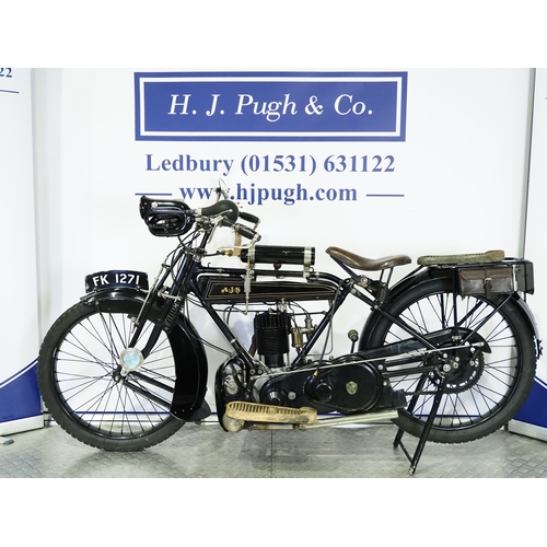 837 - AJS Model B motorcycle. 1921. 350cc
Frame No. Not visible (V5 states 16173)
Engine No. 16173
Runs an... 