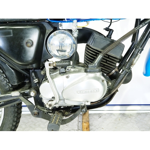 839 - Kawasaki KE100 motorcycle. 1974. 100cc
Frame No. G5-056032
Engine No. 5E55526
Runs and rides. Recent... 