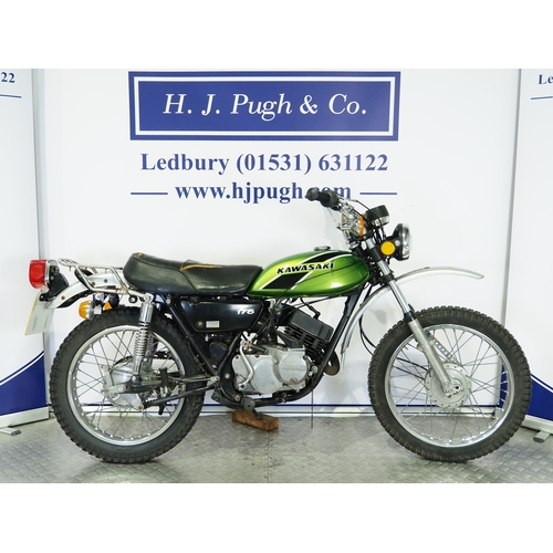 840 - Kawasaki F7 enduro motorcycle. 1975. 175cc
Frame No. F7-106187
Engine No. F7E-100569
Runs and rides.... 