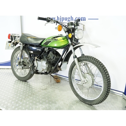 840 - Kawasaki F7 enduro motorcycle. 1975. 175cc
Frame No. F7-106187
Engine No. F7E-100569
Runs and rides.... 