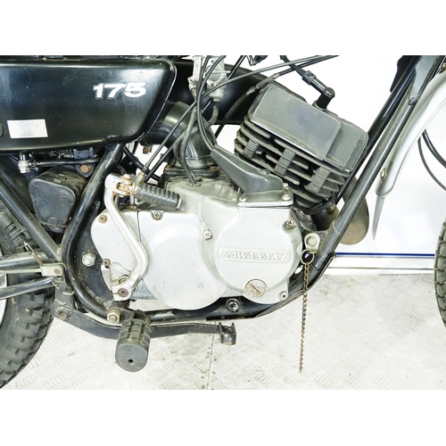 840 - Kawasaki F7 enduro motorcycle. 1975. 175cc
Frame No. F7-106187
Engine No. F7E-100569
Runs and rides.... 