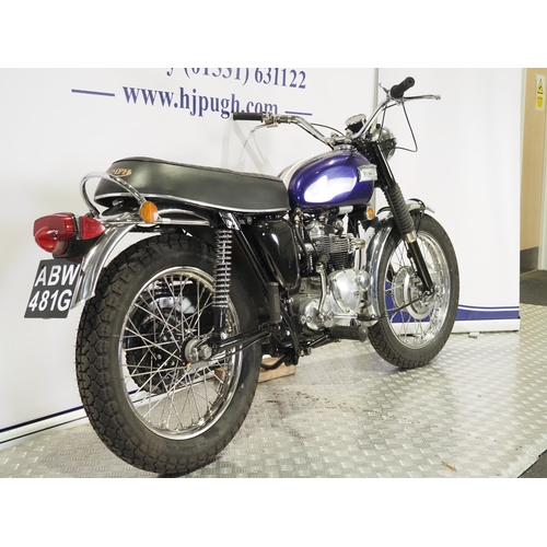 Triumph T100C motorcycle. 1970. 500cc Frame No. ND29296 T100C Engine No ...
