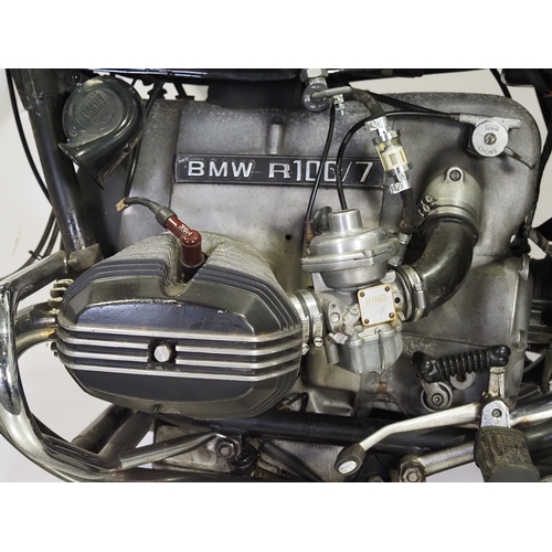 BMW R100/7 motorcycle. 1979. 980cc Frame No. 6047613 Engine No. 825773 ...