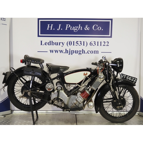 848 - Scott Flying Squirrel motorcycle. 1929. 498cc
Frame No. 3152
Engine No. FZ1620A
Engine turns over wi... 