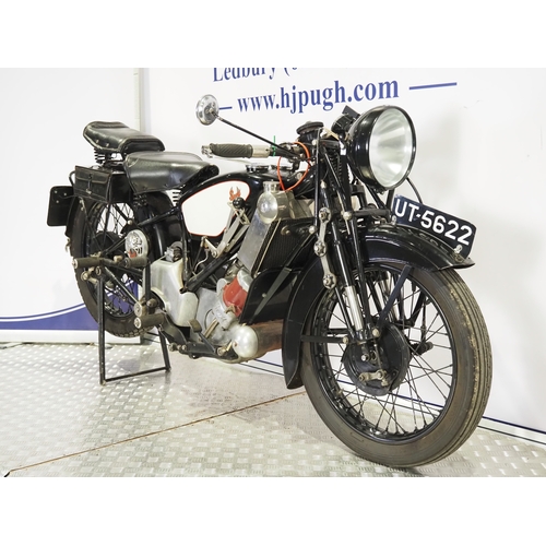 848 - Scott Flying Squirrel motorcycle. 1929. 498cc
Frame No. 3152
Engine No. FZ1620A
Engine turns over wi... 