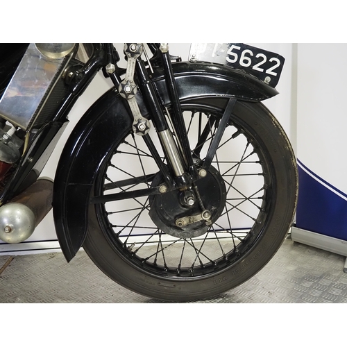 848 - Scott Flying Squirrel motorcycle. 1929. 498cc
Frame No. 3152
Engine No. FZ1620A
Engine turns over wi... 