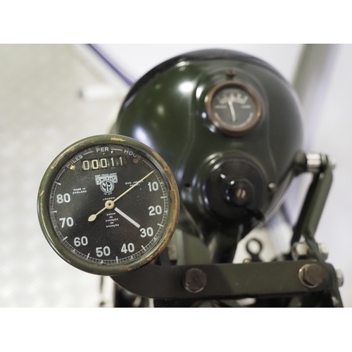 854 - BSA WM20 motorcycle. 1943. 591cc
Frame No. WM20.66457
Engine No. 3047
Runs and rides. This bike has ... 