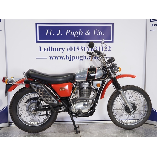 854A - BSA B50T trail bike. 1971. 500cc
Frame No. B50T JG00386
Engine No. B50T JG00386
Runs and rides. This... 