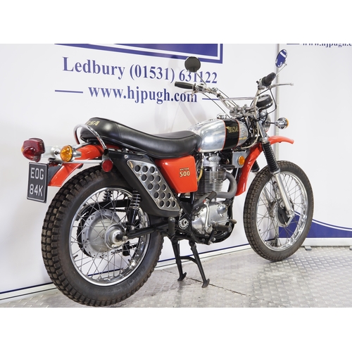 854A - BSA B50T trail bike. 1971. 500cc
Frame No. B50T JG00386
Engine No. B50T JG00386
Runs and rides. This... 