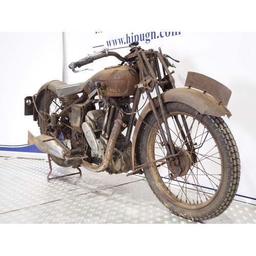 855 - Royal Enfield Model JL motorcycle project. 1930. 500cc
Frame No. 8810
Engine No. HS1140
Engine runs.... 