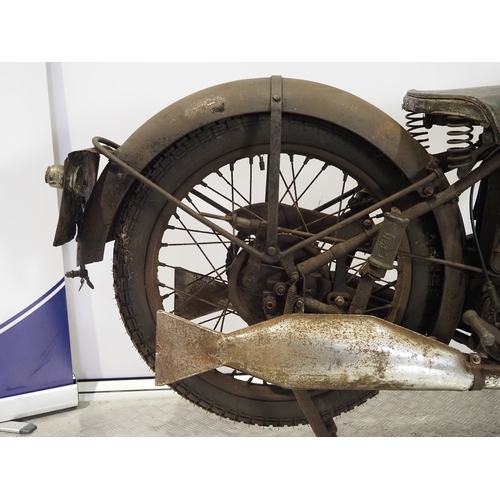 855 - Royal Enfield Model JL motorcycle project. 1930. 500cc
Frame No. 8810
Engine No. HS1140
Engine runs.... 