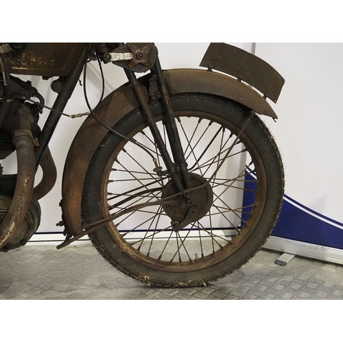 855 - Royal Enfield Model JL motorcycle project. 1930. 500cc
Frame No. 8810
Engine No. HS1140
Engine runs.... 