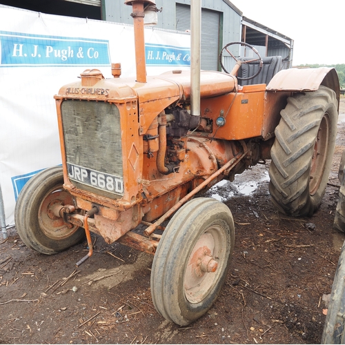112 - Allis Chalmers U tractor. Petrol paraffin. Running when stored around 10 years ago. Reg JRP 668D