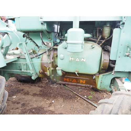 122 - MAN Alkerdiesel tractor. Runs and drives. 4wd. Early restoration. S/n 3500487/83. Fitted with Schlan... 