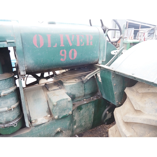 116 - Oliver 90 tractor. Petrol paraffin. Engine turns over. S/n 510860. Reg GTA 509