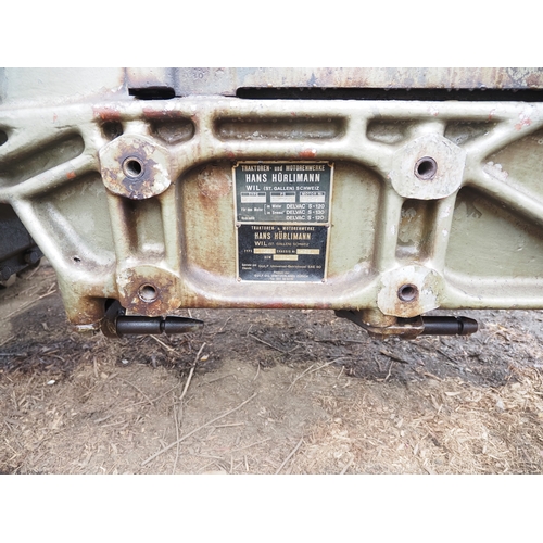 121 - Hurlimann D90SSP tractor. Diesel. Runs and drives. Engine block has been repaired. S/n 1680. Fitted ... 