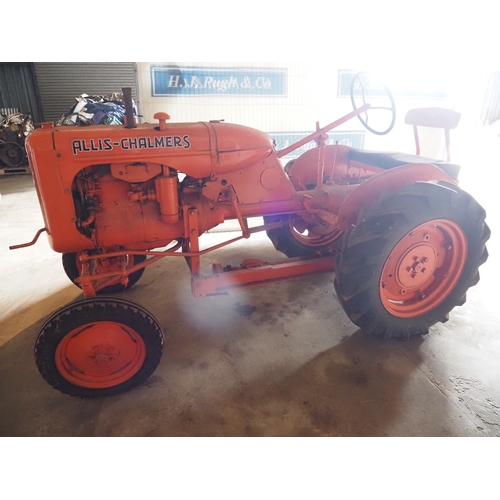 111 - Allis Chalmers B tractor. Petrol paraffin. Runs and drives. Fitted with PTO and good front tyres