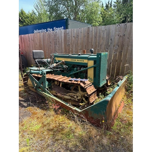 John Deere 420 crawler with Holt blade. Showing 3336 hours. Was running around 2 years ago but hasn't moved since. Comes with Model 8A winch drum