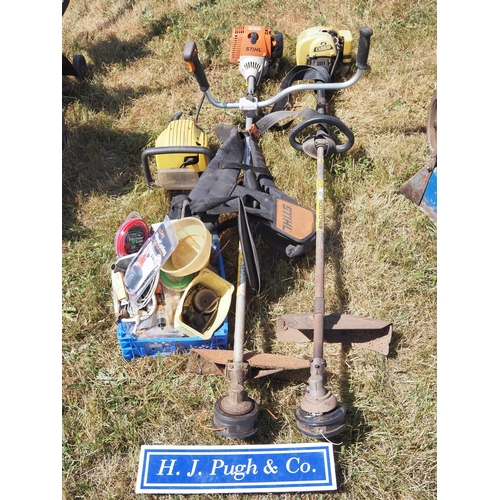 31 - Stihl FS100 strimmer + 1 other and chainsaw. Manual in office