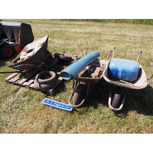 34 - Wheelbarrows and wheels