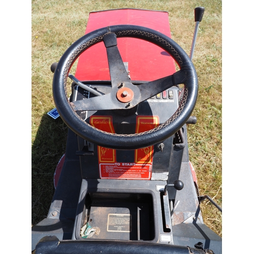 35 - Westwood ride on mower. Runs and drives. Key in office