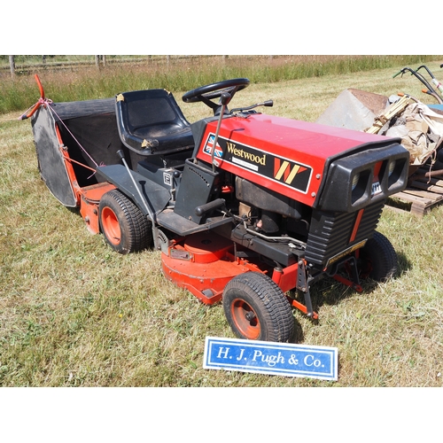 35 - Westwood ride on mower. Runs and drives. Key in office