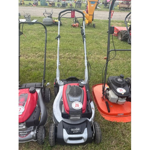 26 - Mountfield SP555V lawnmower, starts and runs