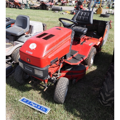 59 - Westwood S1600 ride on mower. Key in office