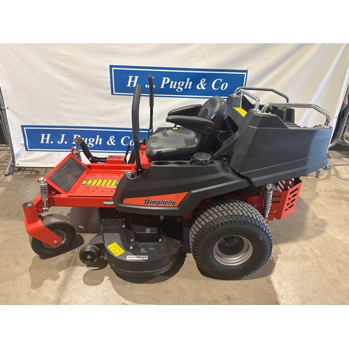 1 - **Friday ring 1. 9.30am**
Simplicity Courier S2T275 zero turn ride on mower. 2024. Showing 73.4 hour... 