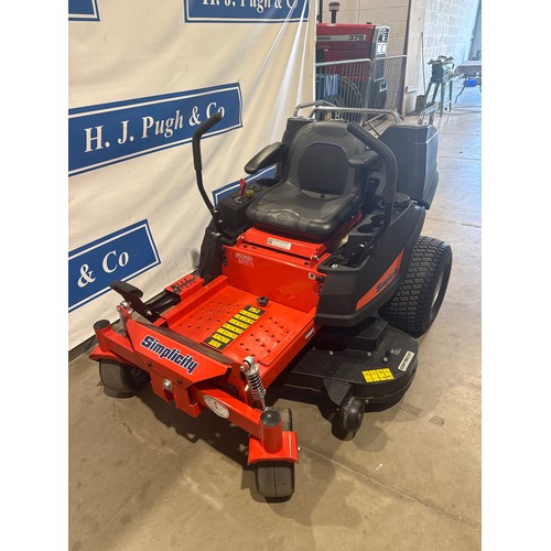 1 - **Friday ring 1. 9.30am**
Simplicity Courier S2T275 zero turn ride on mower. 2024. Showing 73.4 hour... 