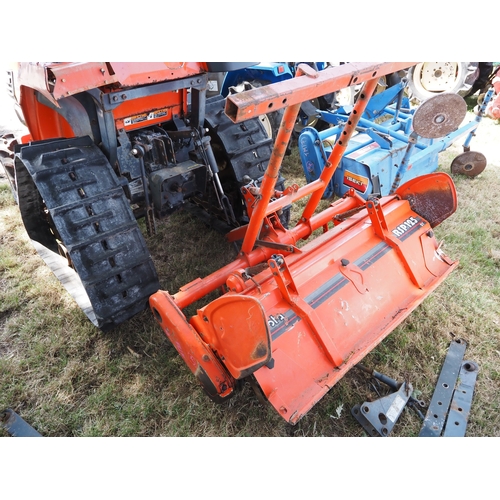 2005 - Kubota Greats GT21 halftrack compact tractor and Kubota RSP125 tiller. Key in office