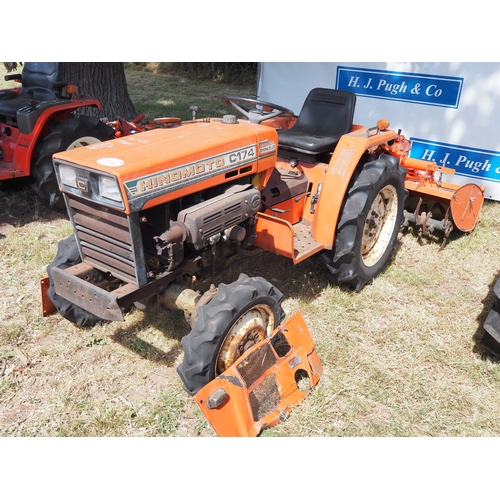 2014 - Hinimoto C174 4WD compact tractor with Hinimoto C1220S tiller. Key in office