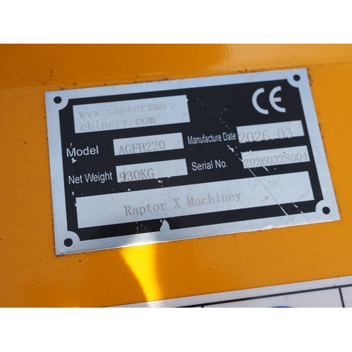 2028 - Raptor AGFH 220 offset verge flail mower, unused