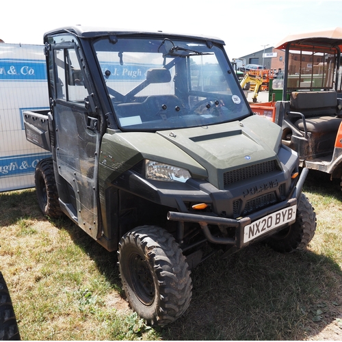 2061 - Polaris Ranger RTV. Reg. NX20 BYB. Vendor states starts and runs, has been in regular use. V5 and ke... 