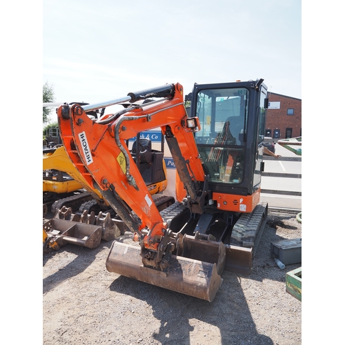Hitachi 26U Zaxis 360 excavator, 2019 in good working order with buckets piped, hours. Key in office