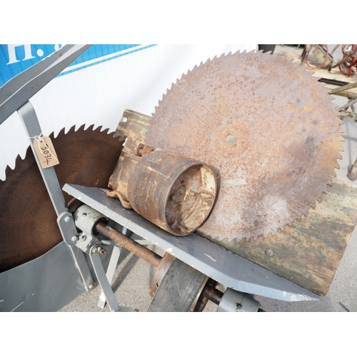 1739 - Ferguson logging bench with PTO pulley and spare blade. S/n 13472. Badged