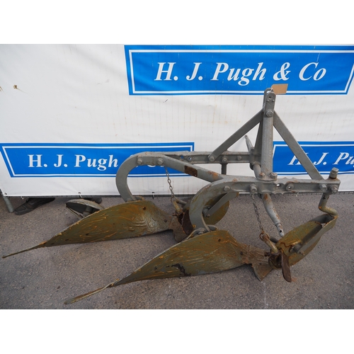 1741 - Ferguson Sherman 2 furrow plough with discs, skimmers and rear wheel. Type 10H. S/n 3854. Badged