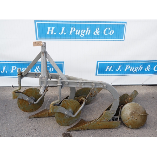 1741 - Ferguson Sherman 2 furrow plough with discs, skimmers and rear wheel. Type 10H. S/n 3854. Badged