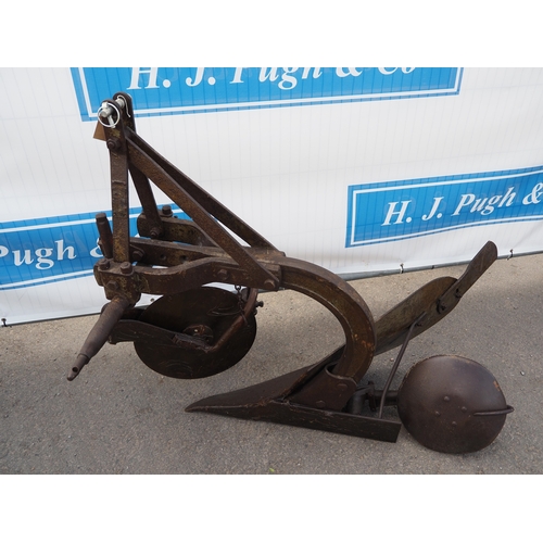 1742 - Ferguson deep digger single furrow plough with disc, skimmer and rear wheel. Type 16AG28. Badged
