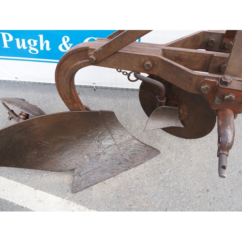1743 - Massey Ferguson single furrow deep digger plough with disc, skimmer and rear wheel. Type 798. S/n 00... 
