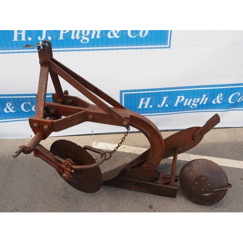 1743 - Massey Ferguson single furrow deep digger plough with disc, skimmer and rear wheel. Type 798. S/n 00... 