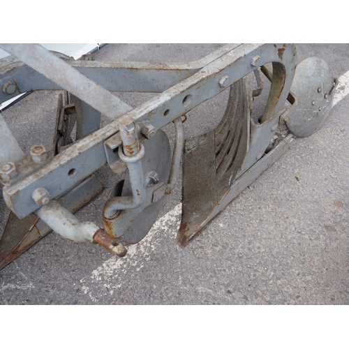 1707 - Ferguson 2 furrow slatted board plough with discs, skimmers and rear wheel. Type 14-A0-10. S/n 7952.... 