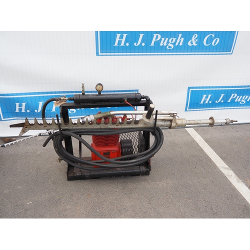 1748 - Ferguson Sellarc compressor with hose, hedgecutter and pruner