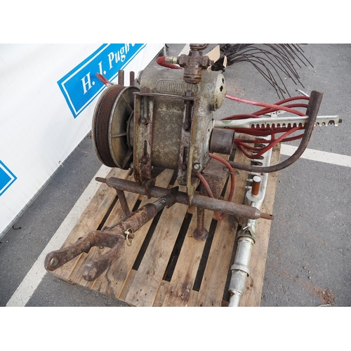 1751 - Ferguson Hydrovane compressor with toolbox, hose carrier, hose and 2 Marples hedgecutters. Model SR2... 