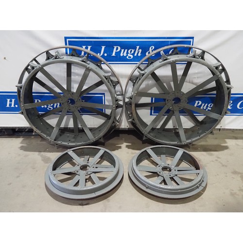 1705 - Set of 4 Ferguson Brown Type A steel wheels with rear spade lugs and road bands