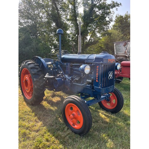 Fordson Major E27N P6 tractor. 1951. Runs and drives well.
Comes with repair manual, spare parts list and instruction manual. 
Reg. VXS 284. V5