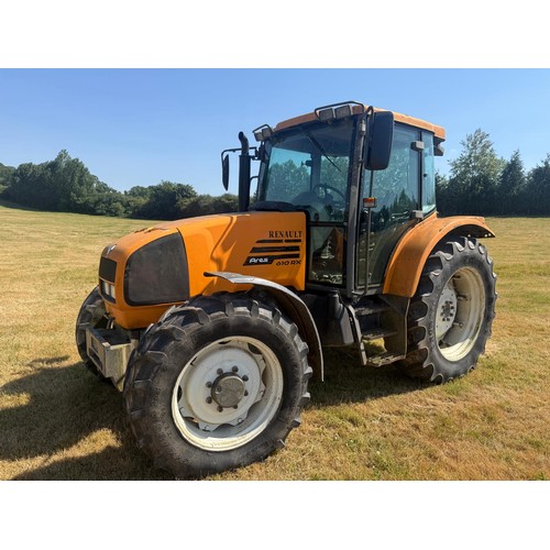 Renault Ares 610 RX 4wd tractor. Runs and drives, pick up hitch, showing 9311 hours. Reg. R642 NVJ